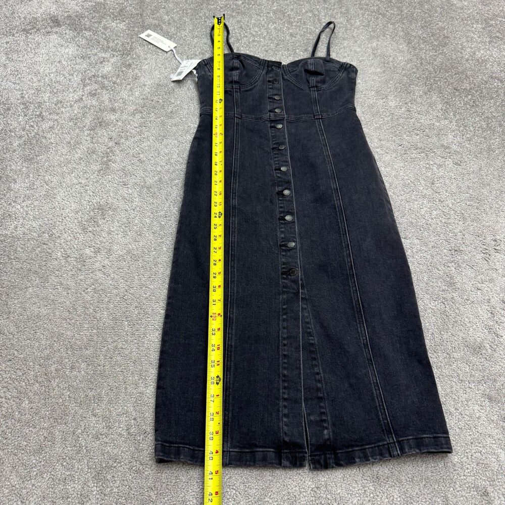 Denim Forum Aritzia Eyeliner Traceur Yeux Noir Midi Dress Womens Small Black NWT - Picture 12 of 16